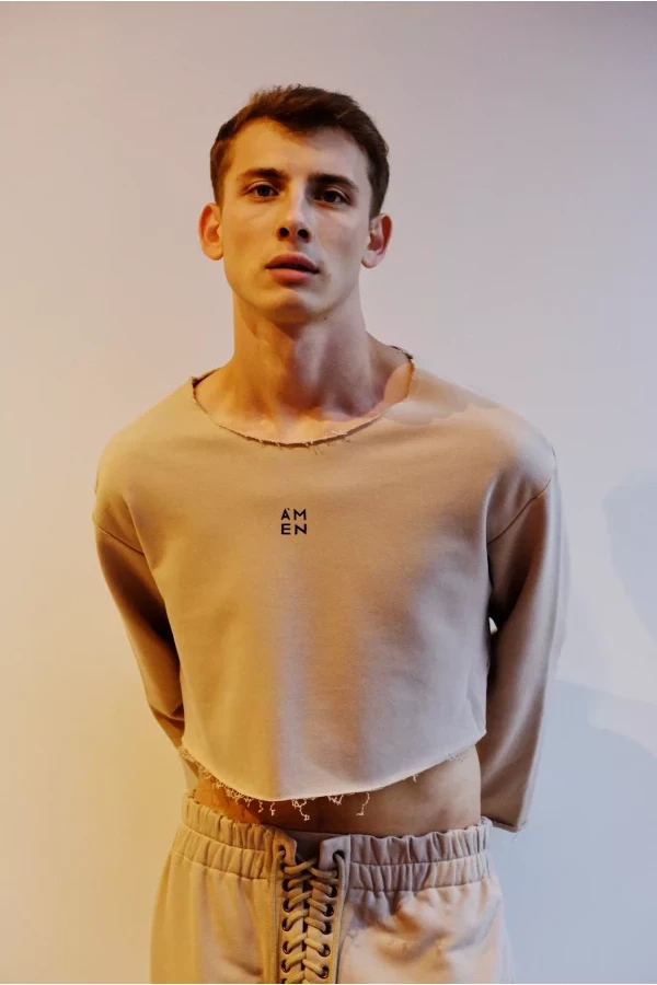 Men's tracksuit, fleece, white