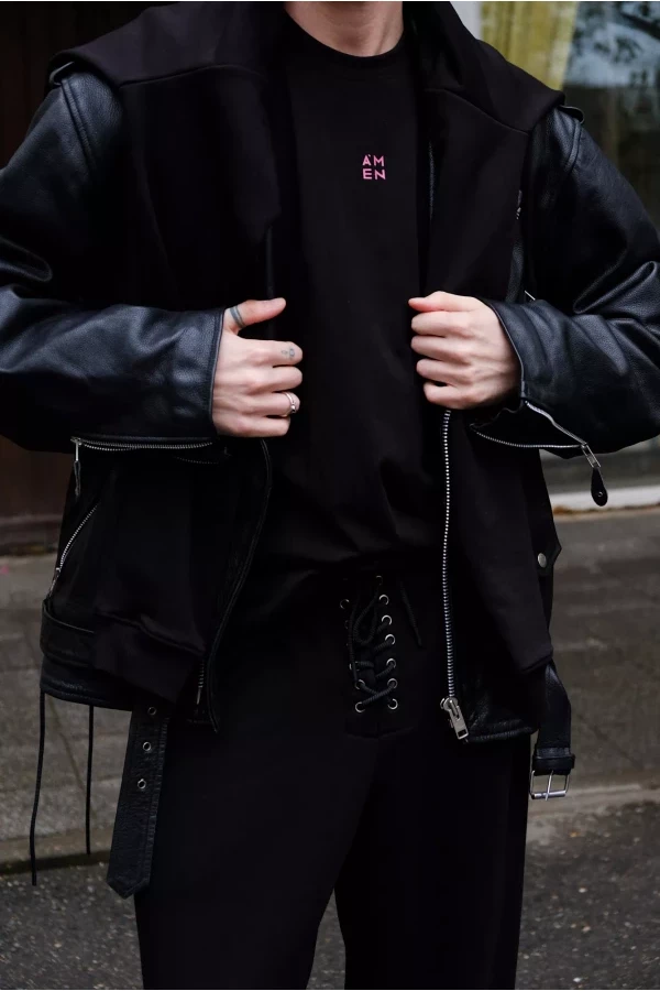 german3wBlack men's leather jacket