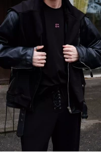 german3wBlack men's leather jacket