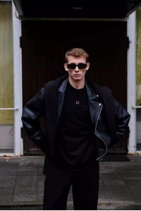 german3wBlack men's leather jacket